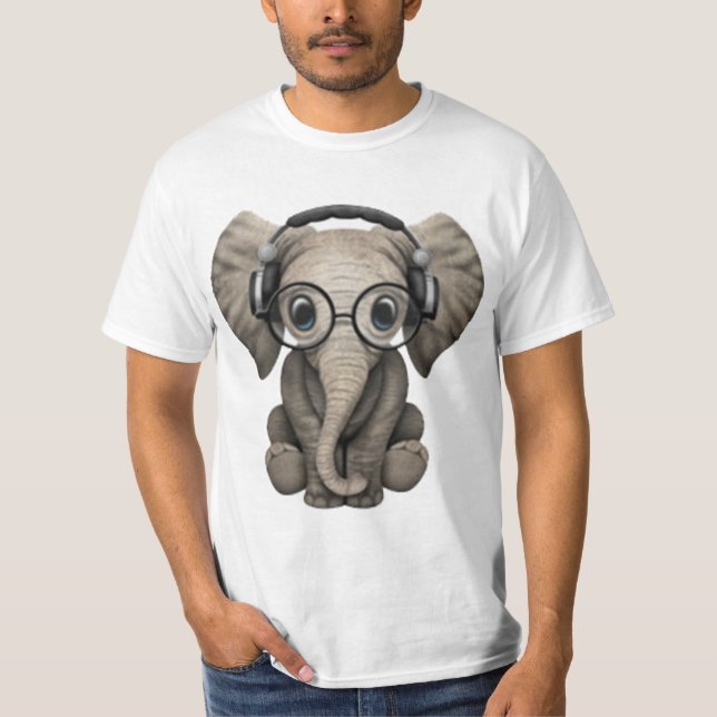 T-shirt éléphant mignon de bébé (Devant)