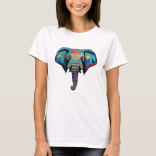 T-shirt Eléphant mignon faible poly illustration