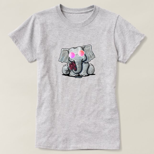 T-Shirt éléphant mignon KiniArt (Design devant)