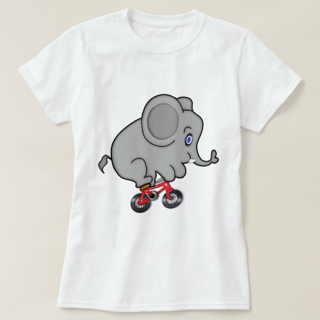 T-shirt Éléphant montant un vélo (Design devant)