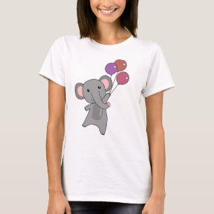 T-shirt Elephant mouches avec ballons doux animaux enfants