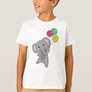 T-shirt Elephant mouches avec ballons doux animaux enfants