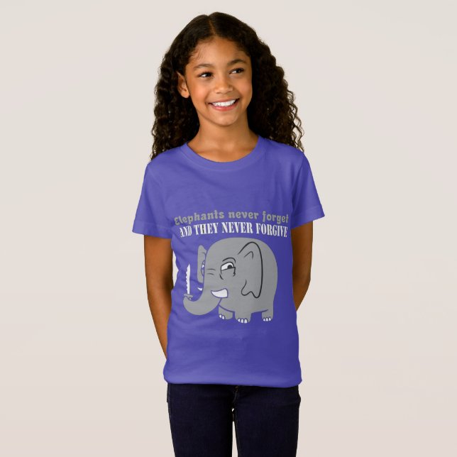 T-Shirt Éléphant Ne Jamais Abandonner (Devant entier)