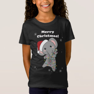 T-Shirt Eléphant Noël Neige Hiver Animaux Eléphants