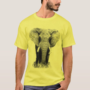 T-shirt Eléphant noir et blanc