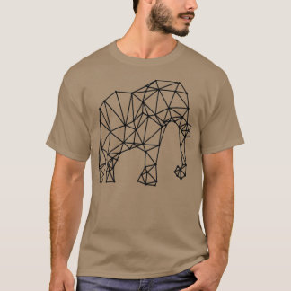 T-shirt Eléphant noir inspiré par Origami