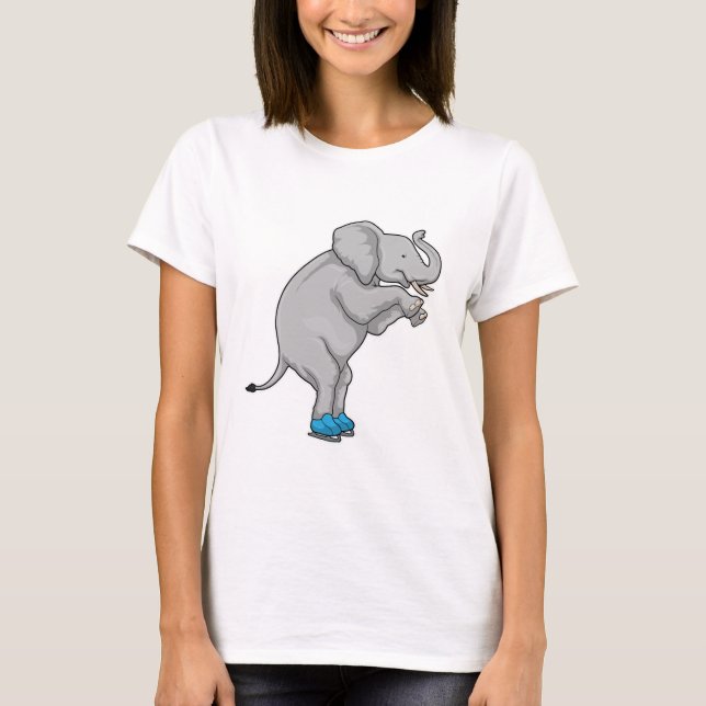 T-shirt Elephant Patinage sur glace Patins sur glace (Devant)