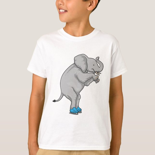 T-shirt Elephant Patinage sur glace Patins sur glace (Devant)