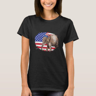 T-shirt Eléphant patriotique 4 juillet Oncle Sam Casquette