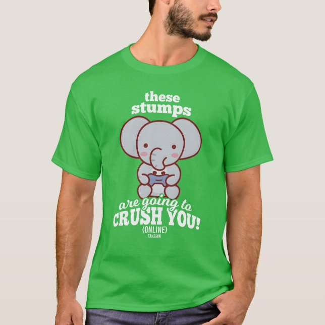T-shirt Elephant plays video games vintage (Devant)