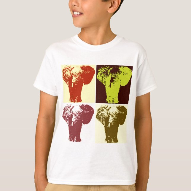 T-shirt Eléphant Pop Art (Devant)