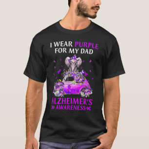 T-shirt Eléphant Porte pourpre pour mon papa Dement Alzhei