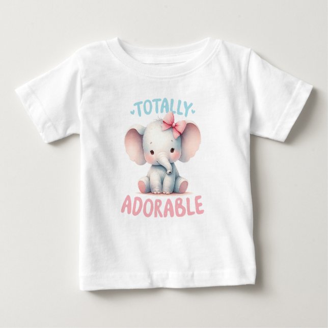 T-shirt éléphant pour bébé totalement adorable (Devant)