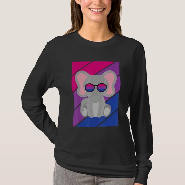 T-shirt Elephant Pride Bisexual Flag LGBTQ Proud Ally Prid (Devant)