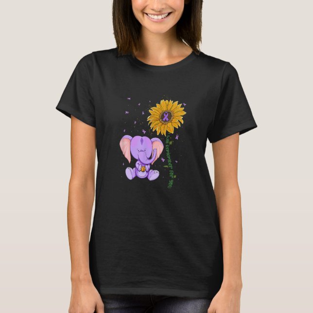 T-shirt Elephant Purple I ll Remember For You Alzheimer s  (Devant)