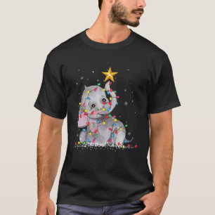 T-shirt Elephant Reindeer Casquette Père Noël lumières