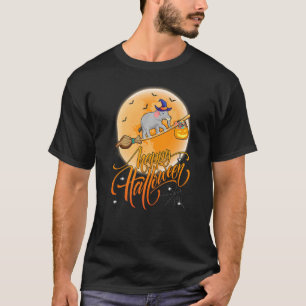 T-shirt Eléphant Ride Sorcière Shotgun Lune Eléphant Vinta