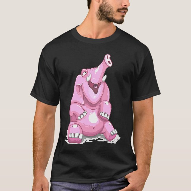 T-shirt Eléphant rose (Devant)