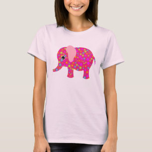T-shirt Elephant rose floral Neon bleu Raglan Toddler Tee