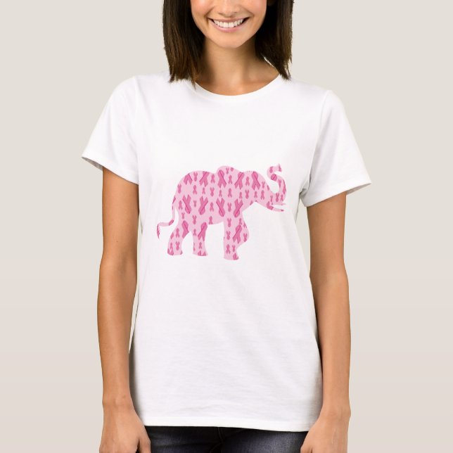 T-shirt Eléphant rose Ribbin (Devant)