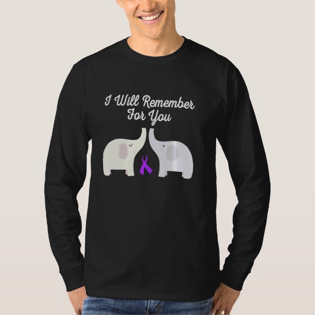 T-shirt Eléphant Ruban Alzheimer S Mois de sensibilisation (Devant)