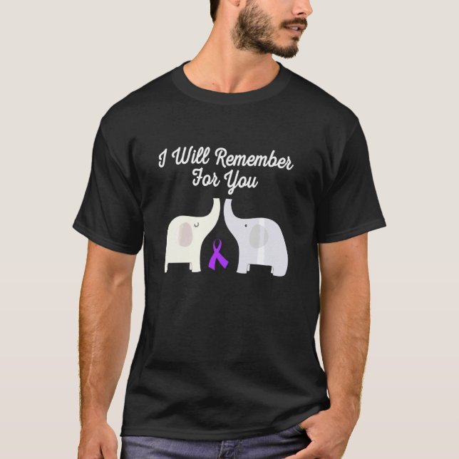 T-shirt Eléphant Ruban Alzheimer S Mois de sensibilisation (Devant)