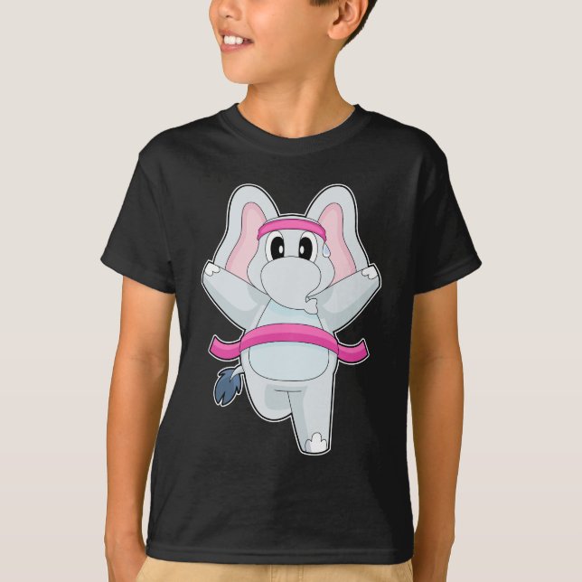 T-shirt Elephant Runner Running Sports (Devant)