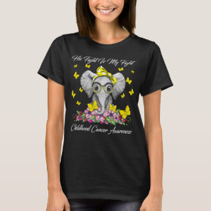 T-shirt Elephant Sa Lutte Est Ma Lutte Contre Le Cancer De
