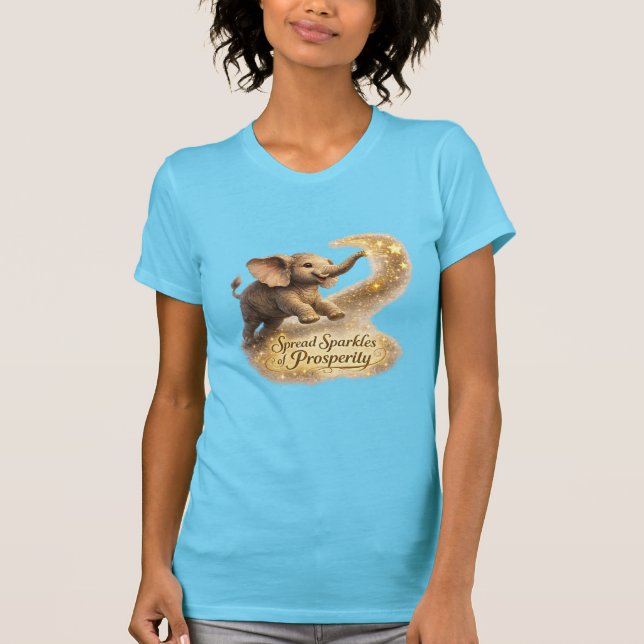 T-Shirt Éléphant Saupoudrant des Étoiles (Devant)