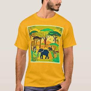 T-shirt Elephant Savanna Jungle Art