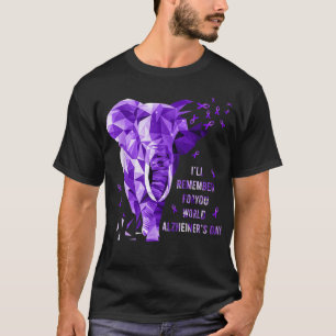 T-shirt Elephant se souviendra de vous dans le monde Alzhe