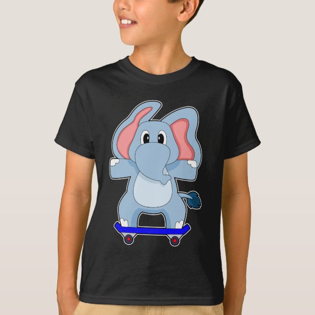T-shirt Elephant Skater Skateboard Sports (Devant)