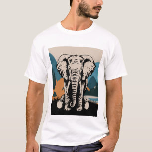 T-shirt Eléphant stylisé