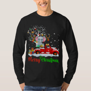 T-shirt Elephant sur Camion Rouge Pajama Noël Funny Noël