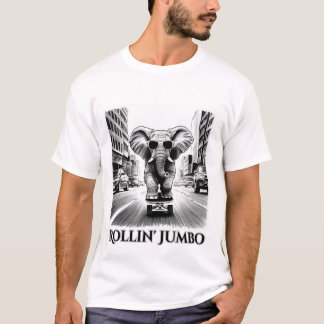 T-shirt Eléphant sur un skateboard