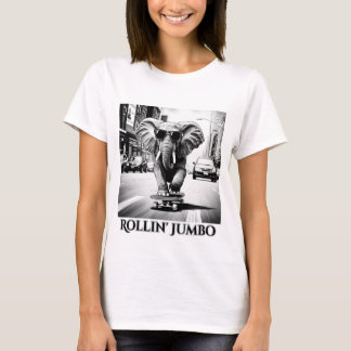 T-shirt Eléphant sur un skateboard