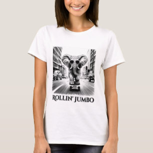 T-shirt Eléphant sur un skateboard