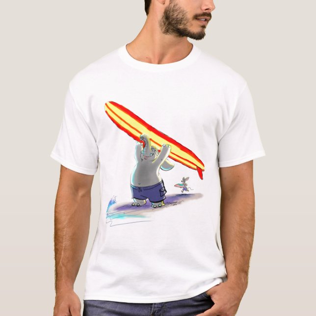 T-shirt éléphant surfant (Devant)