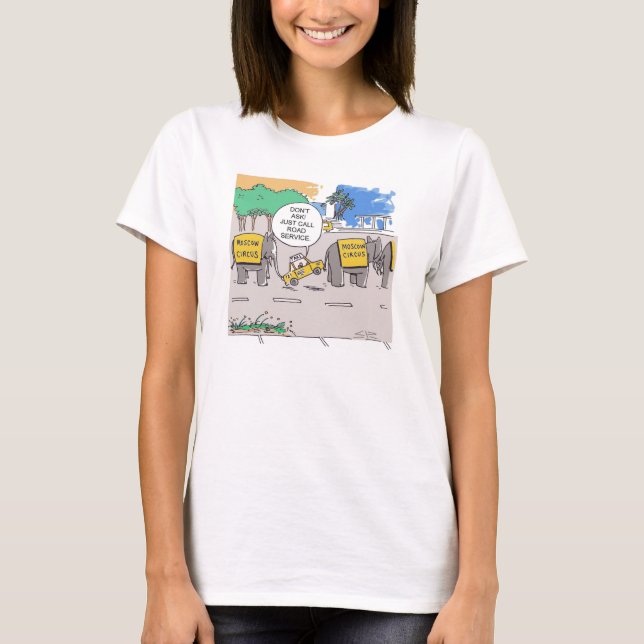 T-shirt Elephant Taxi Line caricature femme chemise (Devant)