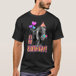 T-shirt Elephant Thème Anniversaire Fête Cute Fille Elépha