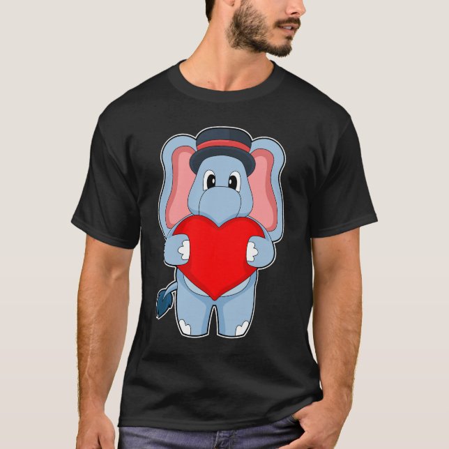 T-shirt Éléphant Toilettage Cœur Mariage (Devant)