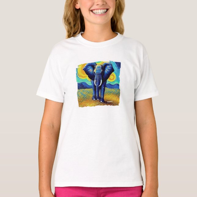 T-Shirt Éléphant Van Gogh (Devant)