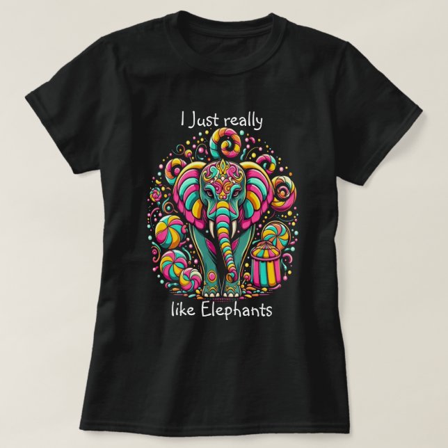 T-shirt Eléphant Vibrant Avec Peinture De Visage Infinie (Design devant)