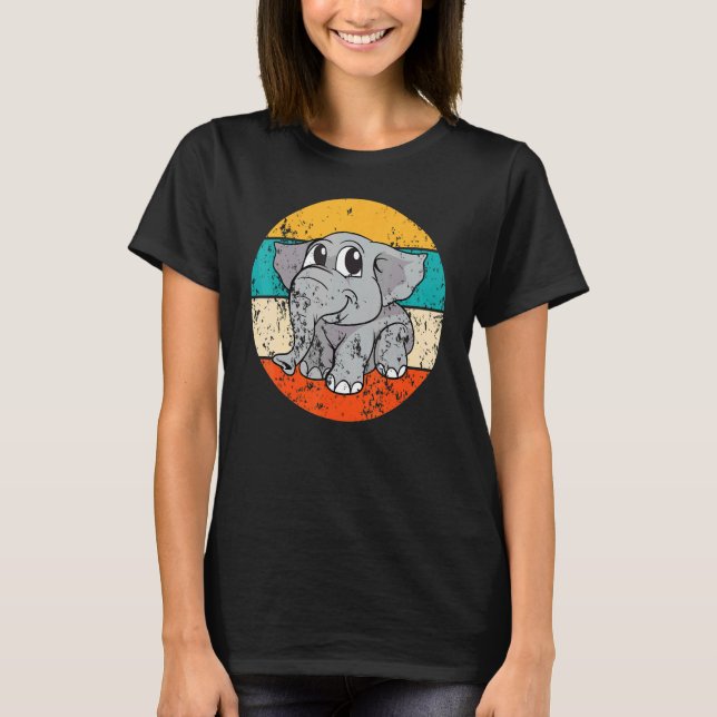 T-shirt Elephant Vintage Retro (Devant)