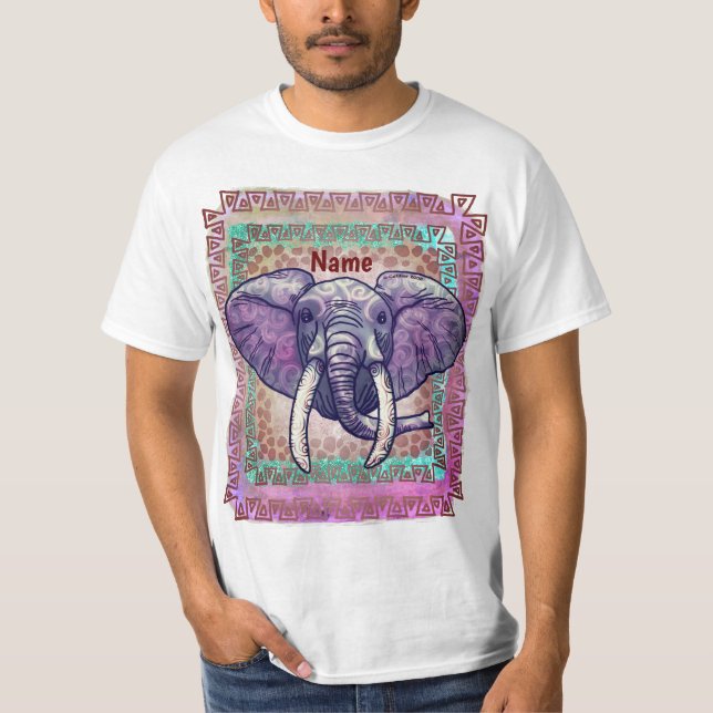 T-shirt éléphant violet  (Devant)