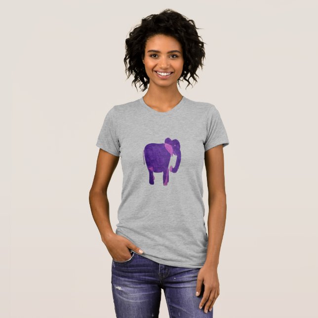 T-shirt Eléphant Violet (Devant entier)