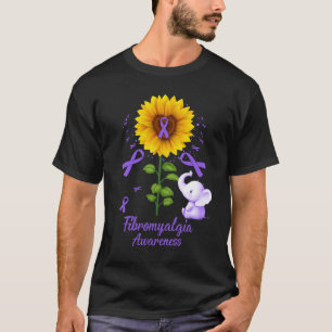 T-shirt Eléphant Violet Ribbon Fibromyalgie Sensibilisatio