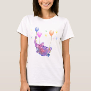 T-shirt éléphant volant Ballons colorés