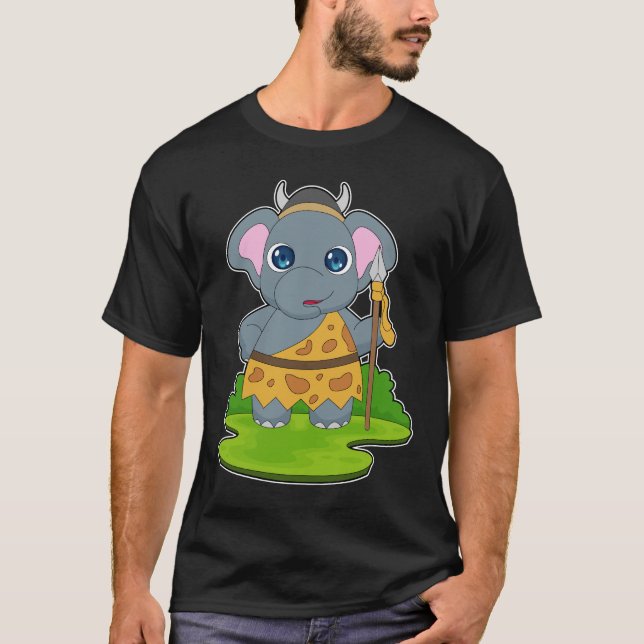 T-shirt Elephant Warrior Spear (Devant)