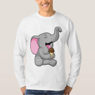 T-shirt Elephant with chocolate gaufre ice cream